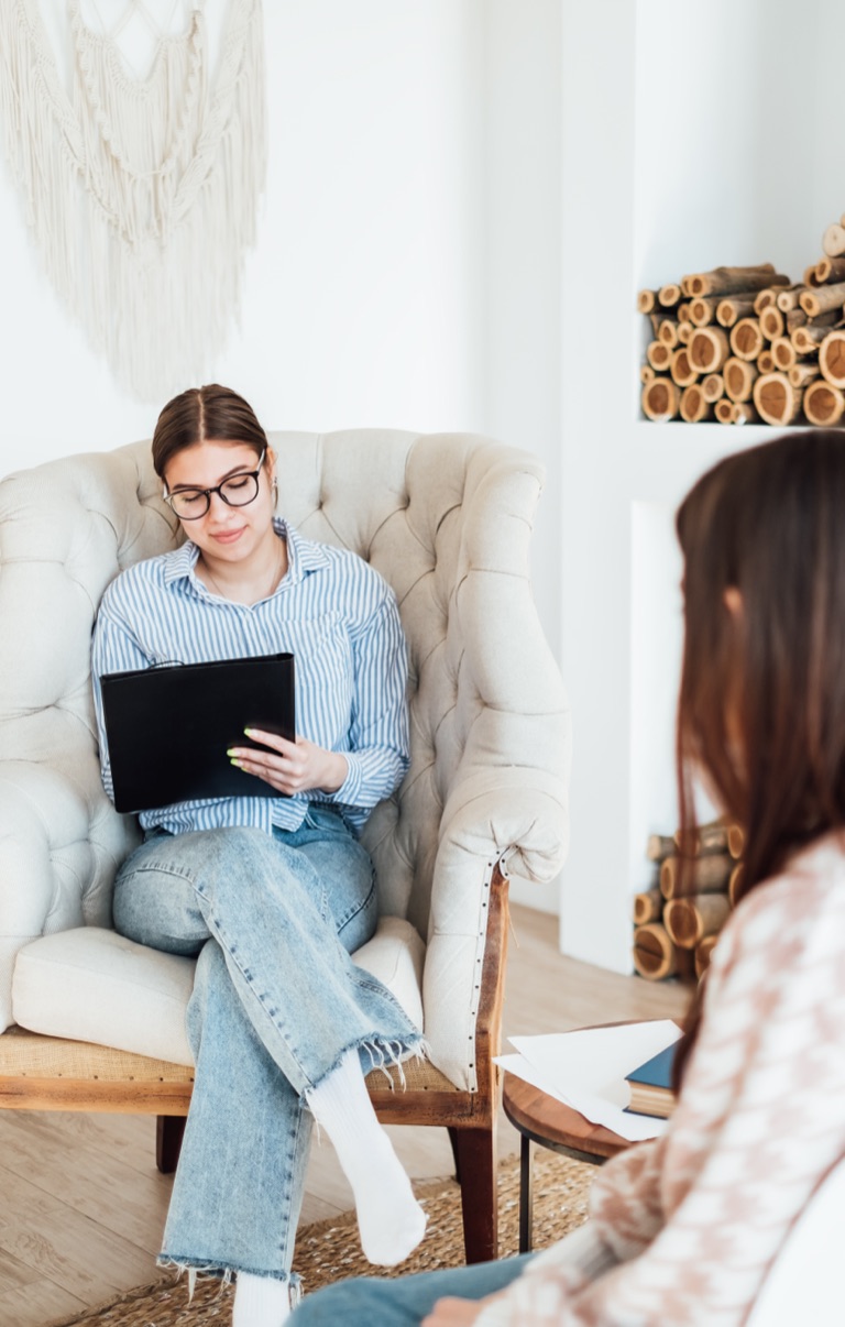 Calm, professional therapy office